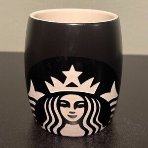 Starbucks Coffee Incised Etched Mermaid Siren Logo  Black Matte Mug 2011